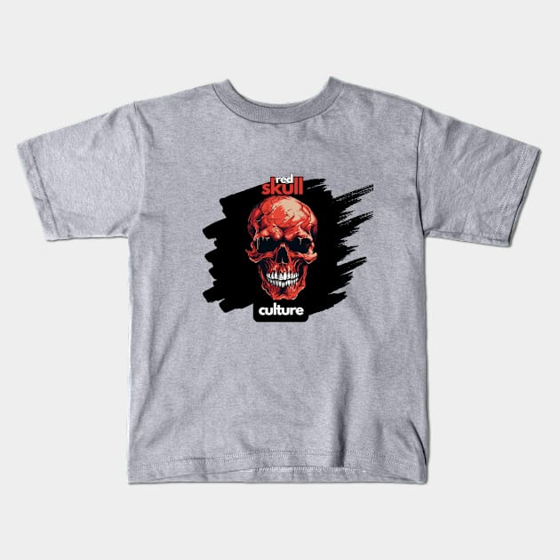 Red Skull Culture, Festival t-shirts, Unisex t-shirt, tees, men's t-shirt, women's t-shirt, summer t-shirts, trendy t-shirt, cool tees, gift Kids T-Shirt by Clinsh Online 